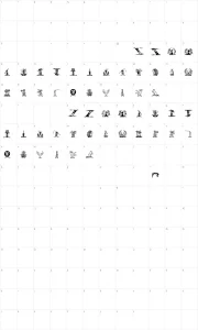 Mapa de caracteres da fonte Helmbusch Crest Symbols