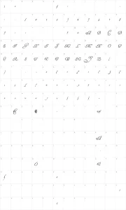 Mapa de caracteres da fonte Henry Morgan Hand