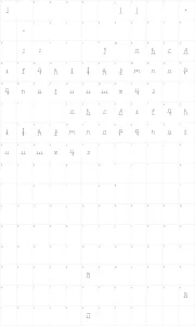 Mapa de caracteres da fonte Herrliches Script