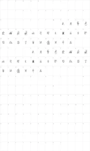 Mapa de caracteres da fonte HFF Kids Stuff