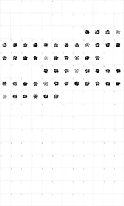 Mapa de caracteres da fonte Hibiscus