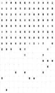 Mapa de caracteres da fonte High Security