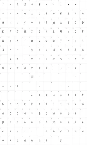 Mapa de caracteres da fonte Hockey is Lif