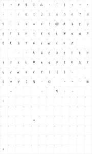 Mapa de caracteres da fonte Holly Christmas