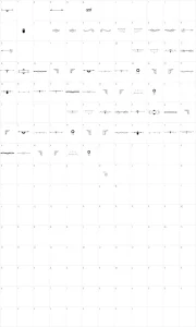 Mapa de caracteres da fonte Honey Moon