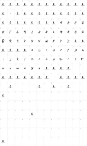Mapa de caracteres da fonte Hopeless Place