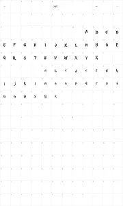 Mapa de caracteres da fonte Horst Blackletter