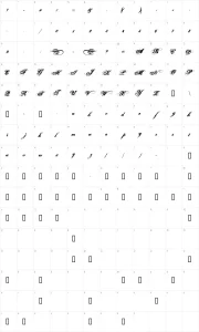 Mapa de caracteres da fonte Hurricane SupaDupaSerif