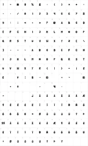 Mapa de caracteres da fonte HVD Poster