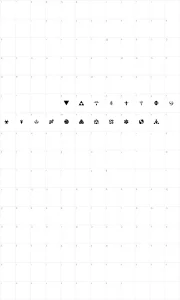 Mapa de caracteres da fonte Hylian Symbols