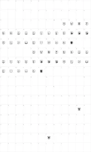Mapa de caracteres da fonte Icono BMX