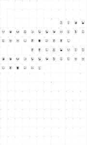 Mapa de caracteres da fonte Iconos Skate