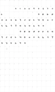 Mapa de caracteres da fonte Infected