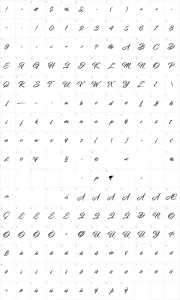 Mapa de caracteres da fonte Infinite Stroke