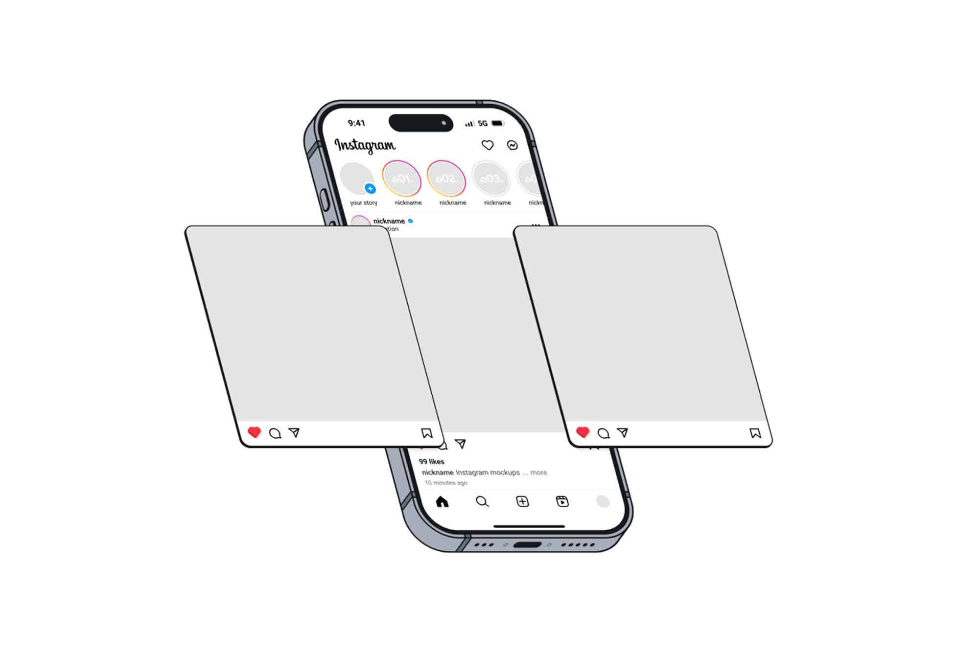 Instagram Mockup with iPhone 15