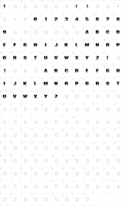 Mapa de caracteres da fonte Invisible Killer