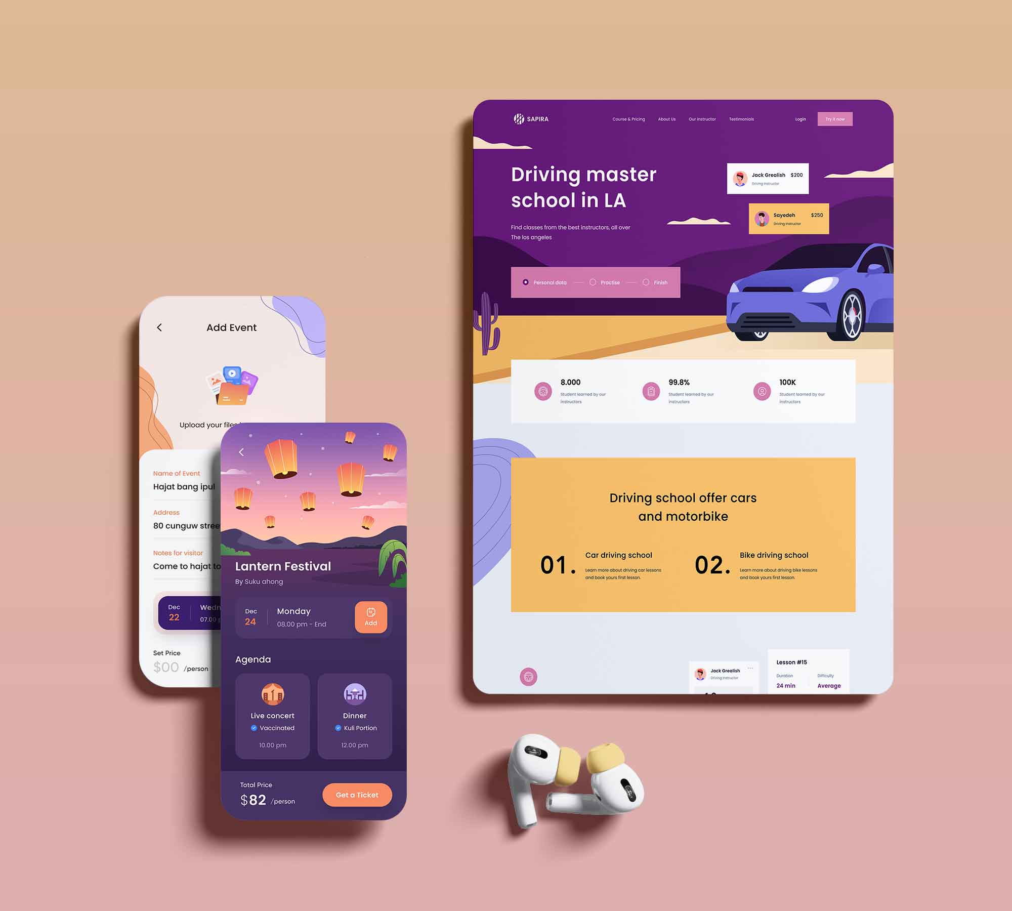 iPad and iPhone Responsive UI Mockup