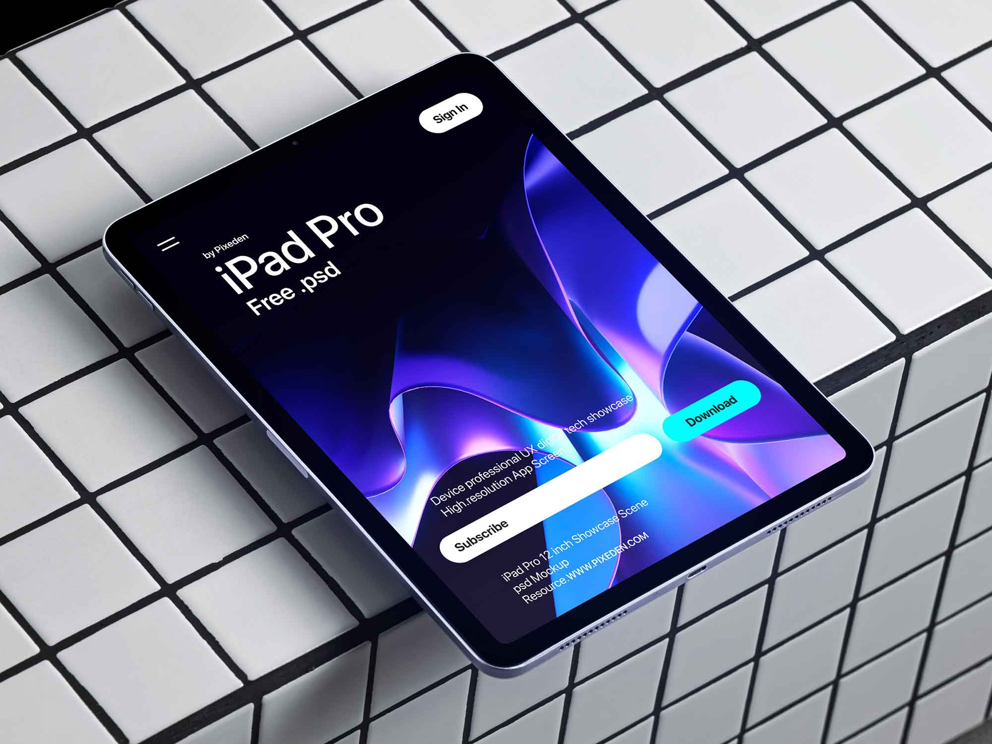 iPad Pro Showcase Scene Mockup
