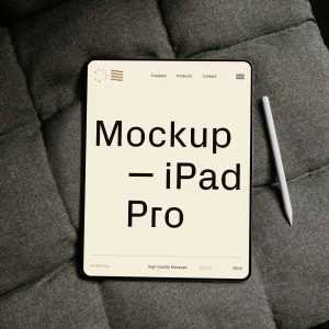 iPad Pro with Pencil Mockup