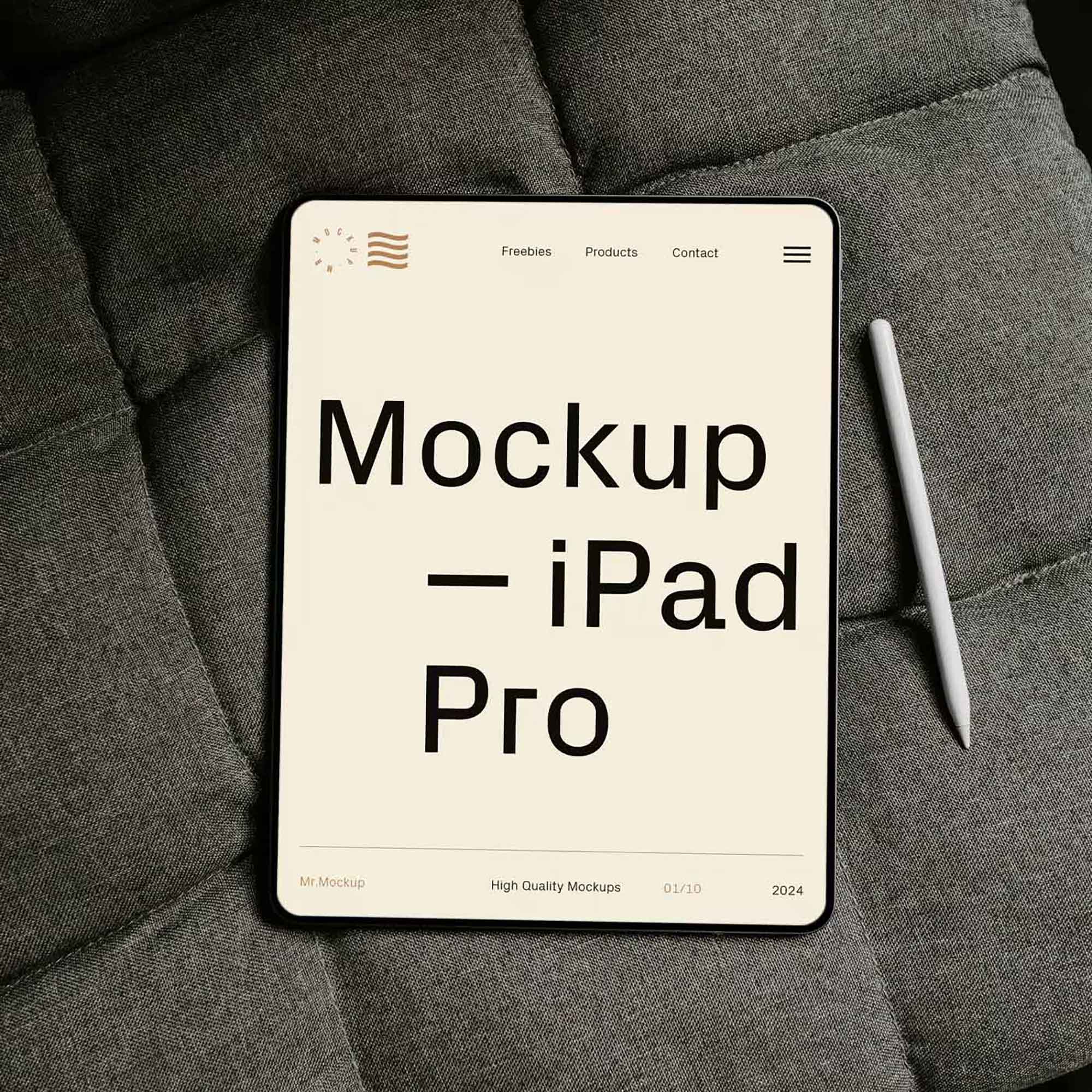 iPad Pro with Pencil Mockup