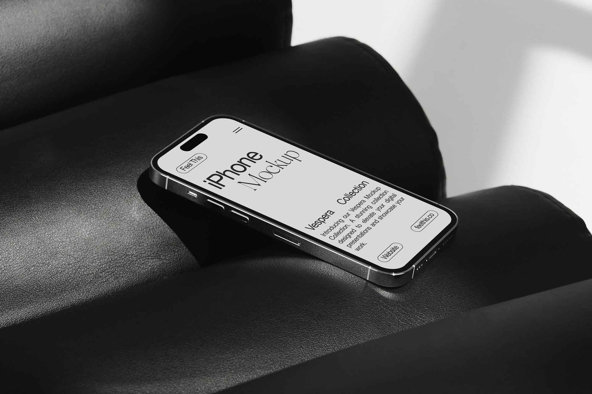 iPhone 14 Pro Mockup on Leather