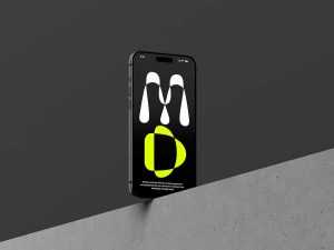 iPhone 15 on Concrete Mockup