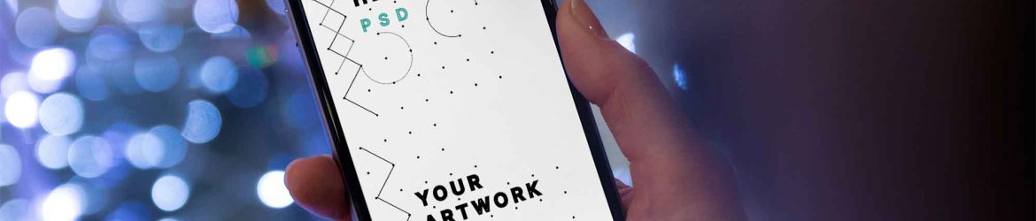iPhone Held by Hand Mockup