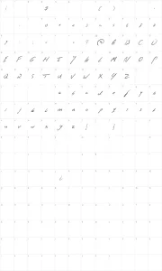 Mapa de caracteres da fonte Jaspers Handwriting