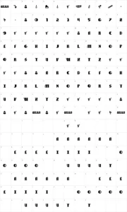 Mapa de caracteres da fonte Jazz Club