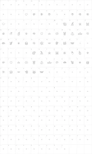 Mapa de caracteres da fonte Jellodings