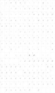 Mapa de caracteres da fonte Jellyka CuttyCupcakes