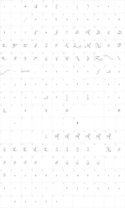 Mapa de caracteres da fonte Jellyka Endless Voyage