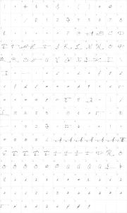 Mapa de caracteres da fonte Jellyka Saint-Andrew's Queen