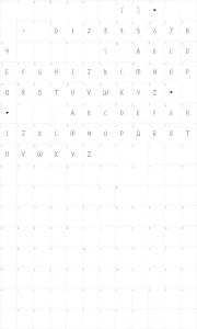 Mapa de caracteres da fonte Jen Luvs Ben (4ever)