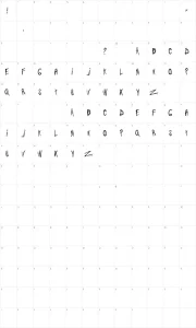 Mapa de caracteres da fonte Jo wrote a lovesong