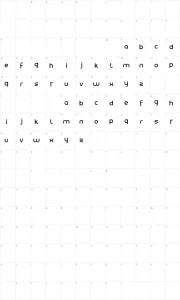 Mapa de caracteres da fonte Julie01