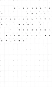 Mapa de caracteres da fonte Juno Reactor