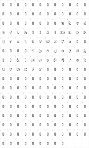 Mapa de caracteres da fonte Just Another Font