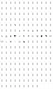 Mapa de caracteres da fonte Karen Helene Dingbats