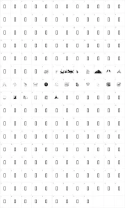 Mapa de caracteres da fonte Karen's Kitties