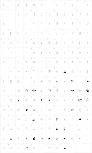 Mapa de caracteres da fonte Kids First Print Font