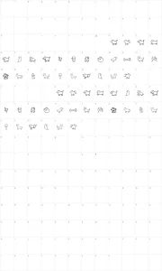 Mapa de caracteres da fonte Kiltro