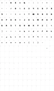 Mapa de caracteres da fonte King Will Be King