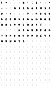 Mapa de caracteres da fonte Kingthings Bloone!