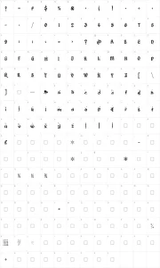 Mapa de caracteres da fonte Kingthings Christmas