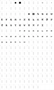 Mapa de caracteres da fonte Kingthings Conundrum