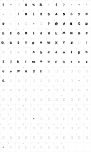 Mapa de caracteres da fonte Kingthings Lupine
