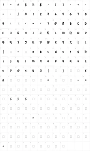 Mapa de caracteres da fonte Kingthings Sans