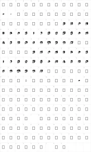 Mapa de caracteres da fonte Knockout