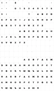 Mapa de caracteres da fonte Know Your Product